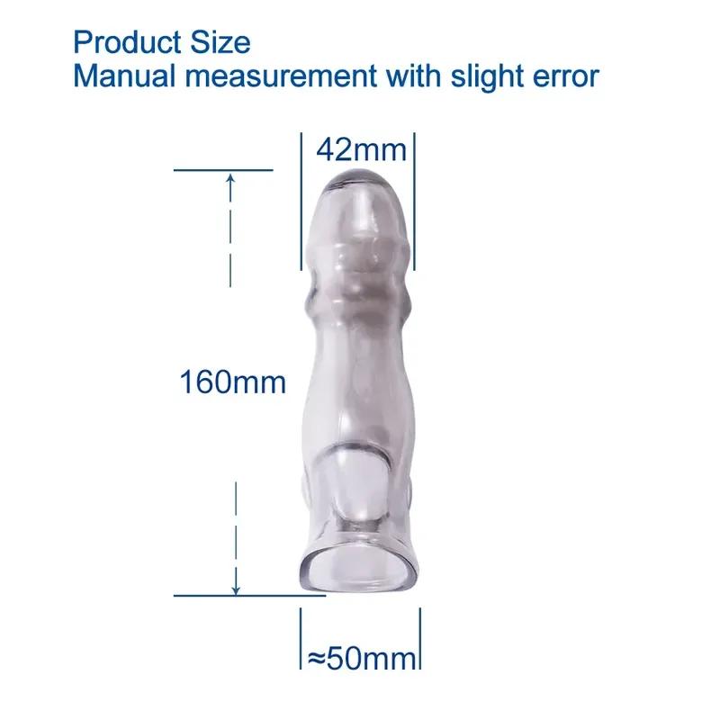 High Elastic Adult Penis Sleeve Cock Extender Reusable and Safer Condoms Sex Toy for Couple Man Delay Ejaculation Tools