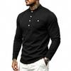 Men S Long Sleeve Henley T Shirt With Chest Pocket Casual Top