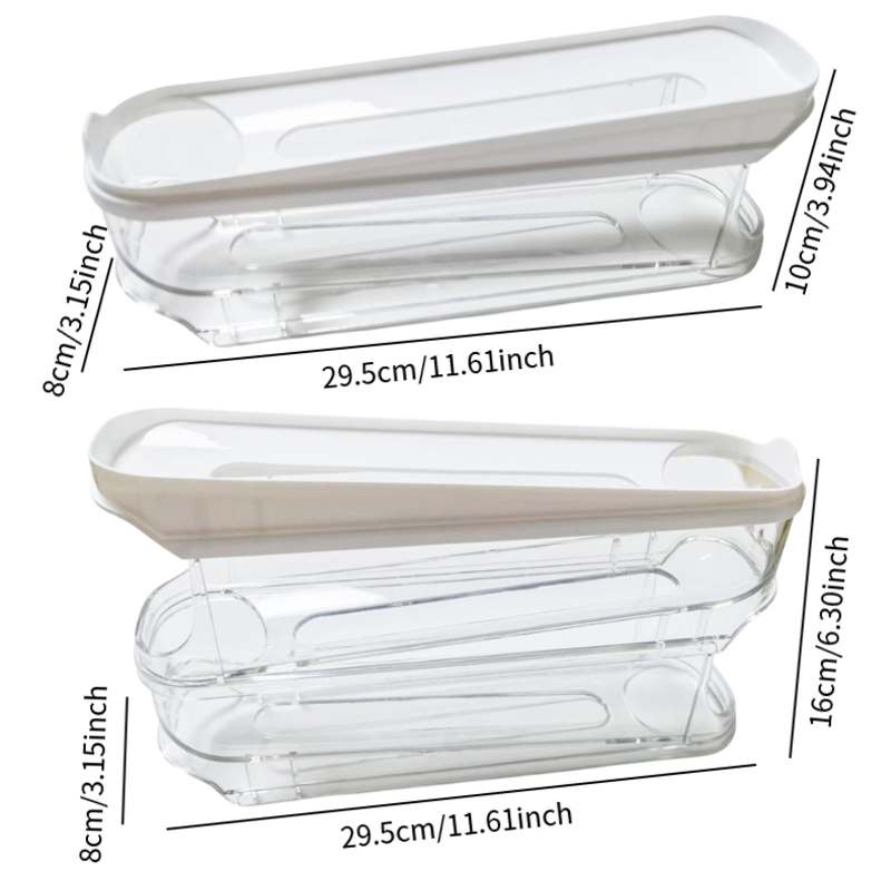 Slide Type Egg Carton Double Automatic Egg Roller Refrigerator Side Door Egg Storage Kitchen Countertop Egg Holder
