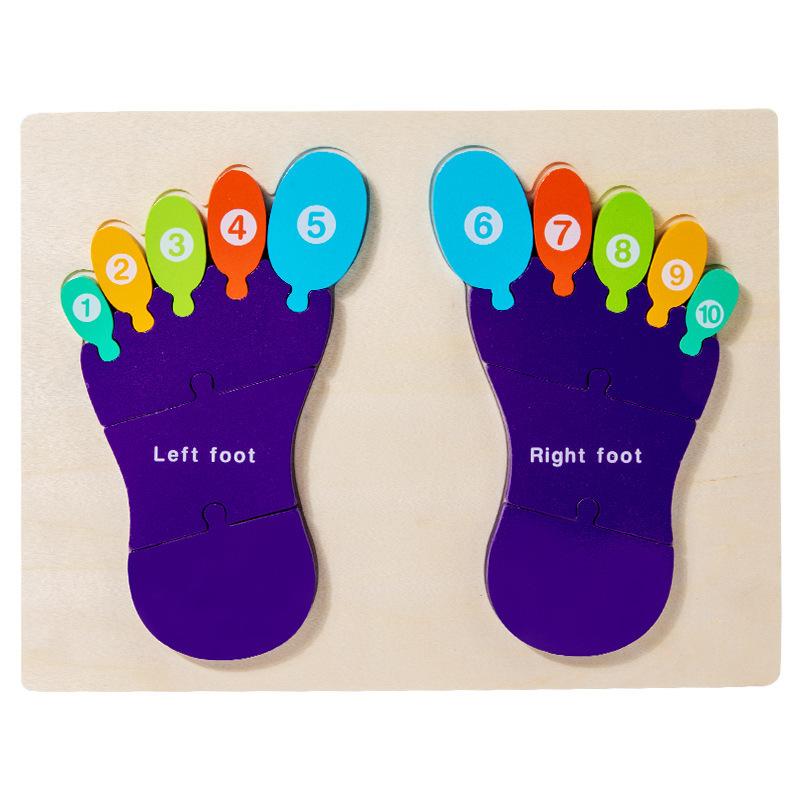 Palm Feet Busy Board Early Learning Educational Toys Puzzles Toddlers Gifts Wood Cognitive Montessori Toys for Children Kids