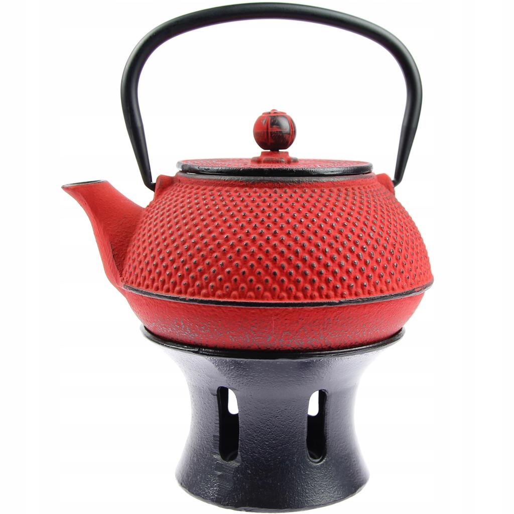 Kettle 0.8L Cast Iron Teapot Infuser Tea Strainer Set + Warmer