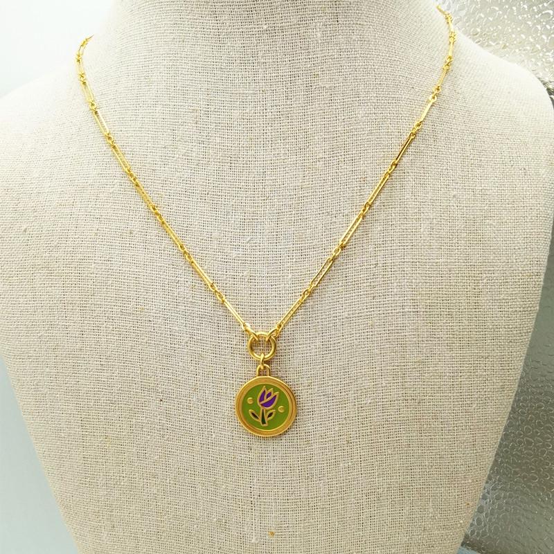 Meier Bone Chain Popular Pendant Casualins Necklace Jewelry Retro Enamel Tulip Bamboo Necklace