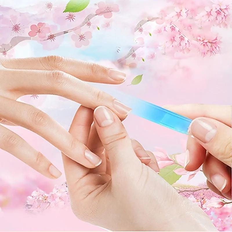 1PC Colored Crystal Glass Nail File Professional Polished Sandblasted Glass Nail File Available On Both Sides Manicure Tools