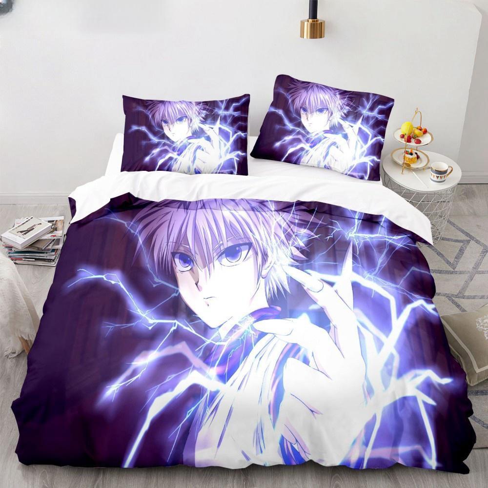 New  Anime Bedding Collection Hunter X Hunter Biscuit Krueger Duvet Cover Luxury Kids Bed Collection Twin Queen King Size Boys Bedroom