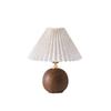 Nordic Ceramic Bedside Lamp: Warm, Romantic Pleated Design In Retro Minimalist Style