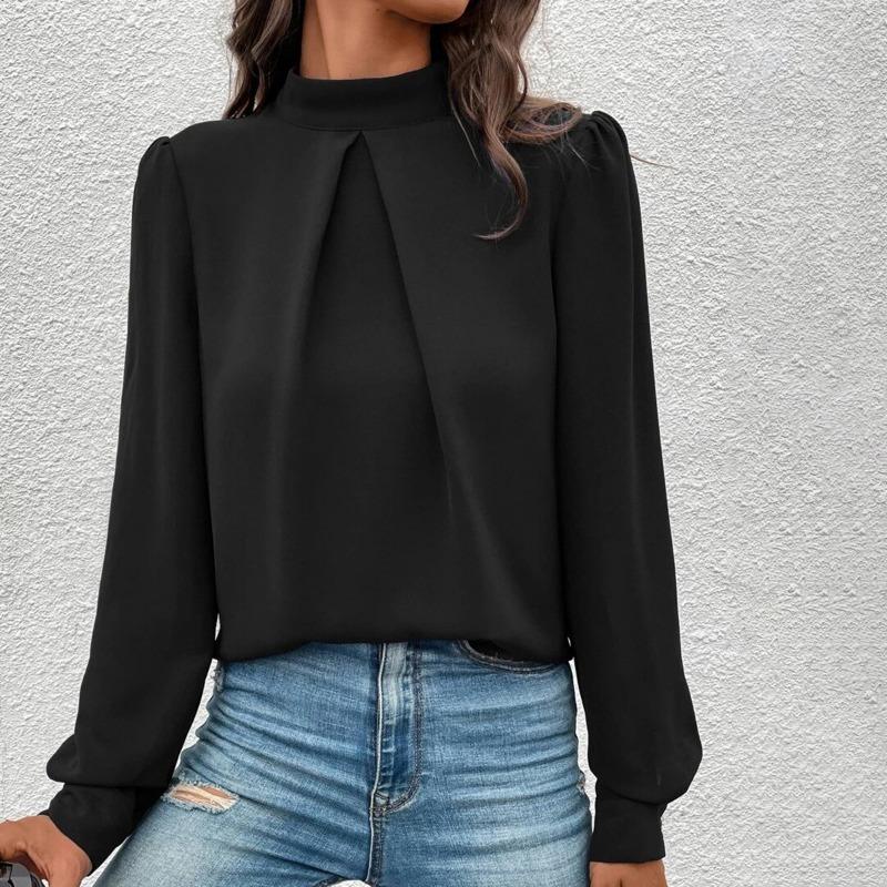 Women's Spring New Bubble Sleeve Fashion Long Sleeved Top