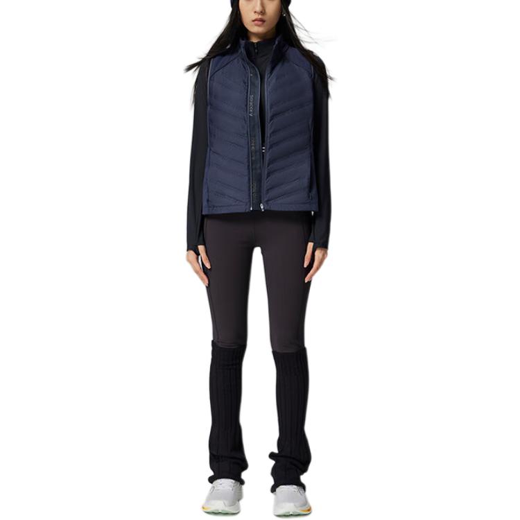 SAUCONY Stand Collar Loose Solid Color Vest Women Vests Obsidian-Blue SC1240030A-BL108