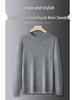 Men's American Tommy Wool Round Neck Thickened Cashmere Sweater - Casual Solid Color Knit Pullover