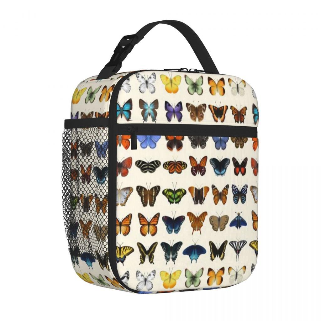 Bestselling Butterflies Of North America Graphic Outdoor Lunch Bag Diet Meal Packing Canvas Lunch Bag