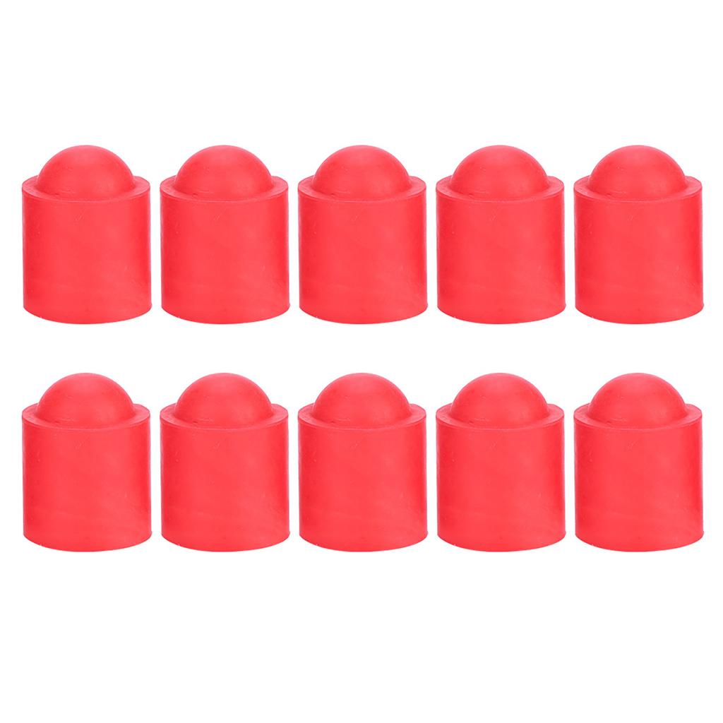 10pcs Pool Cue Tip Rubber Cover Billiards Cues Stick Accessory (Black)