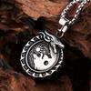 Vintage Norse Mythology Viking World Tree Dragon Snake Pendant Necklace Talisman Norwegian Style Necklace