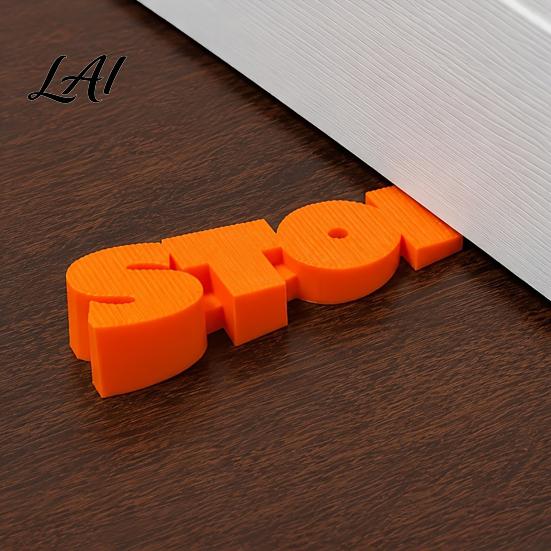 Decorative Office Desk Decor 3D Printed Door Stopper for Bottom of Door STOP Letter Non-Slip Stop Heavy Duty Floor Holder Wedge Home Office Doorstop