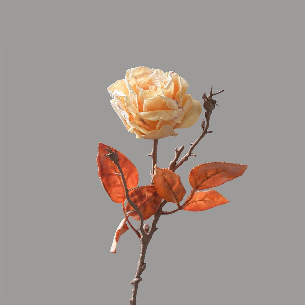 Plastic Simulation Rose Flower Retro Artificial Greenery Artificial Rose Branch Birthday Decor
