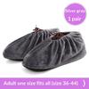 Thick Flannel Shoe Covers 1 Pair Portable Reusable Non-slip Overshoes for Travel Hotel Indoor Foot Protection