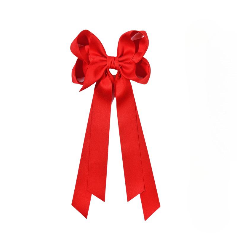 New Matte Bow Hair Clip with Long Ribbon Streamers – Hot-Selling Girls' Hair Accessory