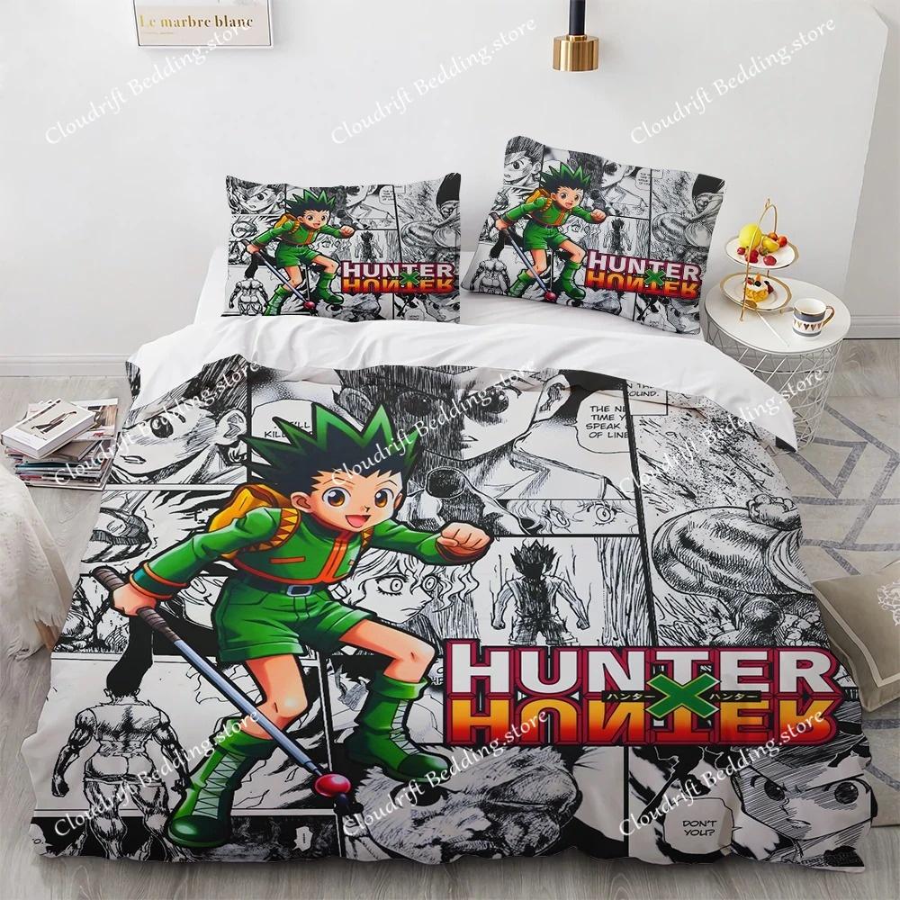 3D Print Fashion Anime Hunter X Hunter Bedding Set Boys Girls Twin Queen Full Size Duvet Cover Pillowcase Bed Adult Bedroom