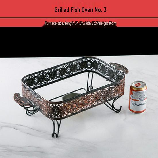 Rostfritt Stål Dubbelörad Djup Rektangulär Bak- och Grillplåt för Fisk och Skaldjur
