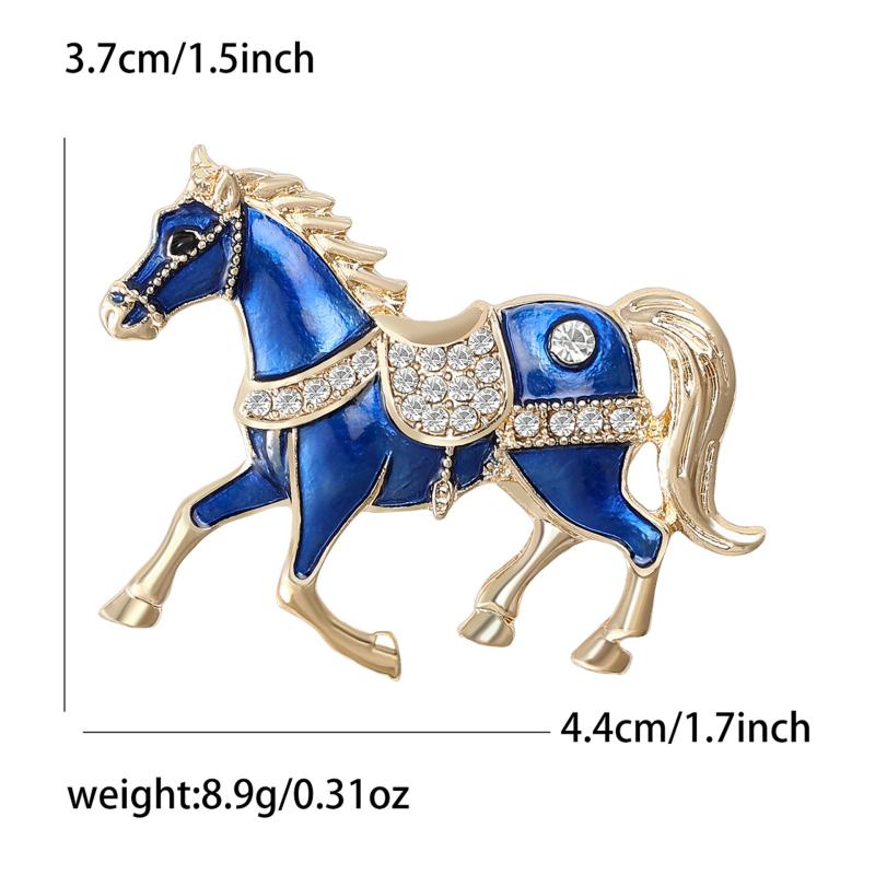 Vintage Court Style Enamel Galloping War Horse Brooches Pins For Women Clothing Accessories Men Fashion Suit Lapel Corsage