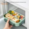1300ML Lunch Box with Fork Spoon 4 Compartments Bento Box Leak-Proof BPA-Free Reusable Food Storage Container for Children Students Office