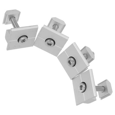 4Pcs Aluminum Solar Panel Mid Clamps Mounting Kit Hex Socket Head Cap Bolts Solar Panel Mounts Flat Roof Holder Installation