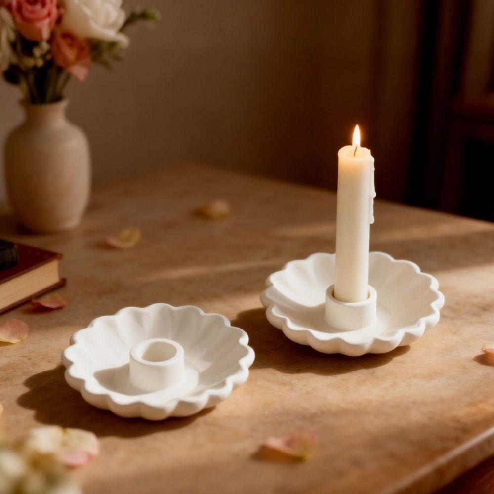 Silicone Aromatherapy Candle Mold Wave Bowl-Shaped Plaster Mold Candlestick Mold  Wedding Decor