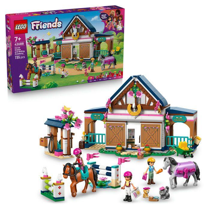 LEGO Friends 42688 L'Écurie et l'École d'Équitation - Jouet de Construction des 7 ans