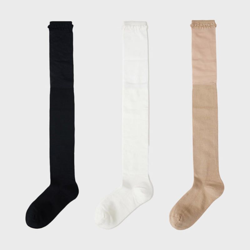 TSH See-through Detail Knee-High Socks 3 Colors
