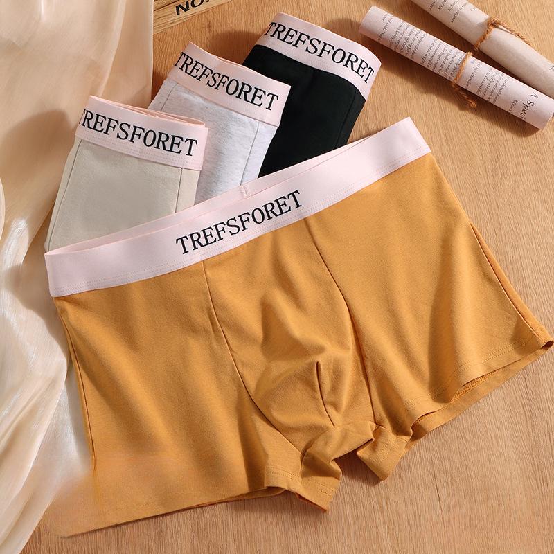 Soild Color Men Underwear Panties Cotton Boy Boxer Shorts Comfortable Underpants