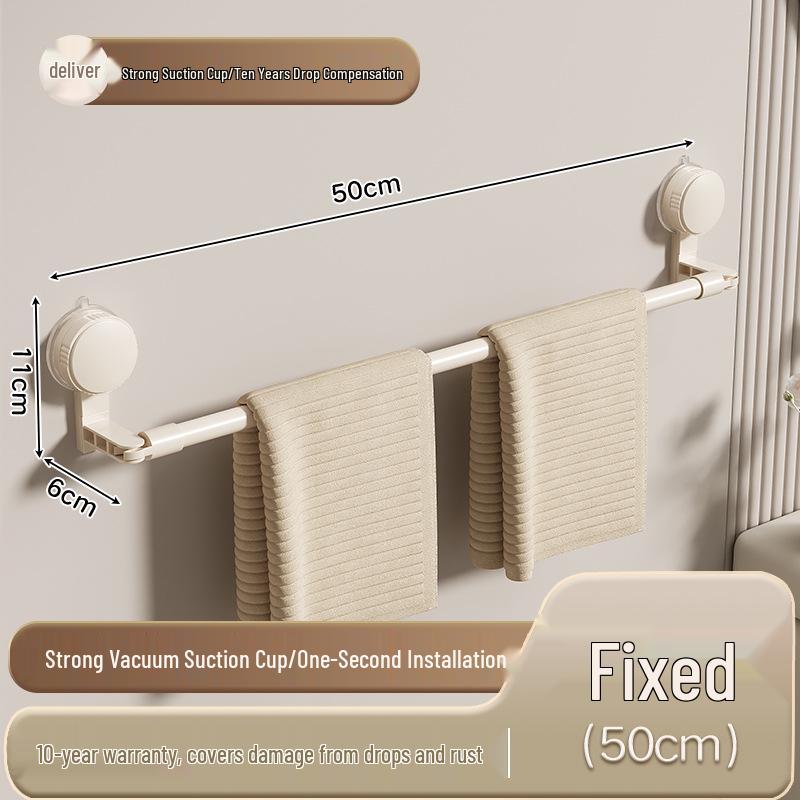 Teleskopischer Handtuchhalter mit Saugnäpfen ohne Bohren und Ablage für Badezimmer