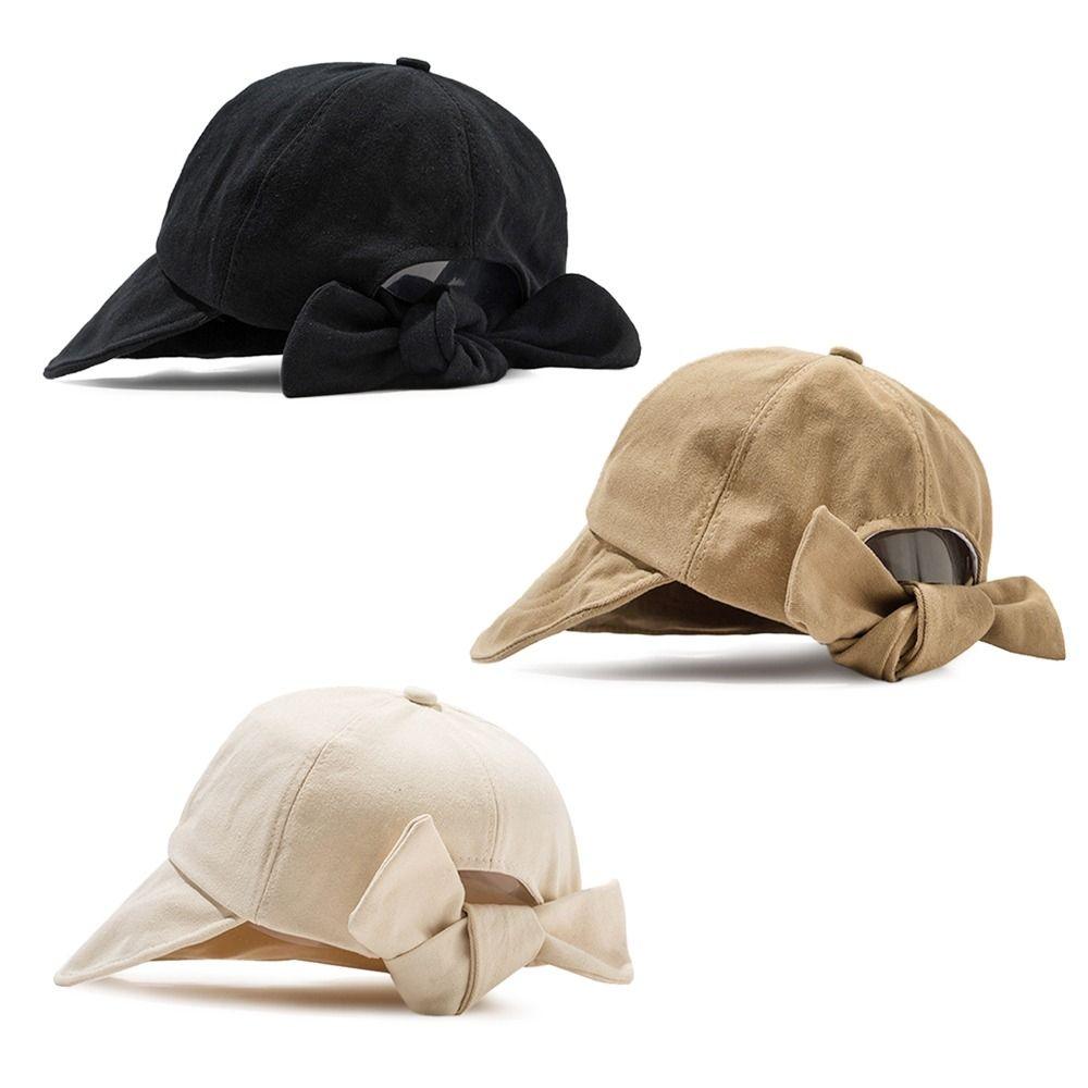 Travel Women Girl Anti-UV Soft Big Wide Brim Bows Bucket Hat Baseball Cap Sun Visor Hats Sun Hat