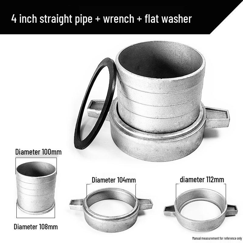 Gasoline Engine Water Pump Complete Accessory Set: Self-Priming Pump with 2/3/4 Inch Aluminum Connector, Straight Pipe, and Flat Washer.