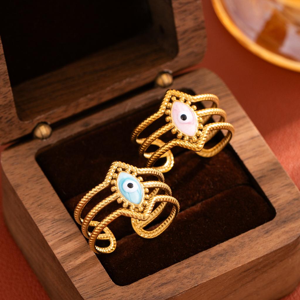 Stainless Steel Ring - Demon Eye Open Mouthed Ring for Index Finger - Exaggerated Ring