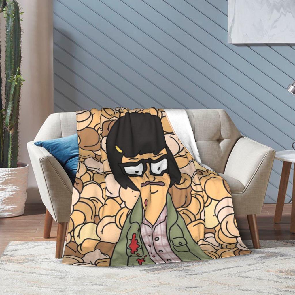 Bobs Funny B-Burgers Blanket Multi-size Soft Fuzzy Plush  Throw Blankets for Sofa Couch and Bed