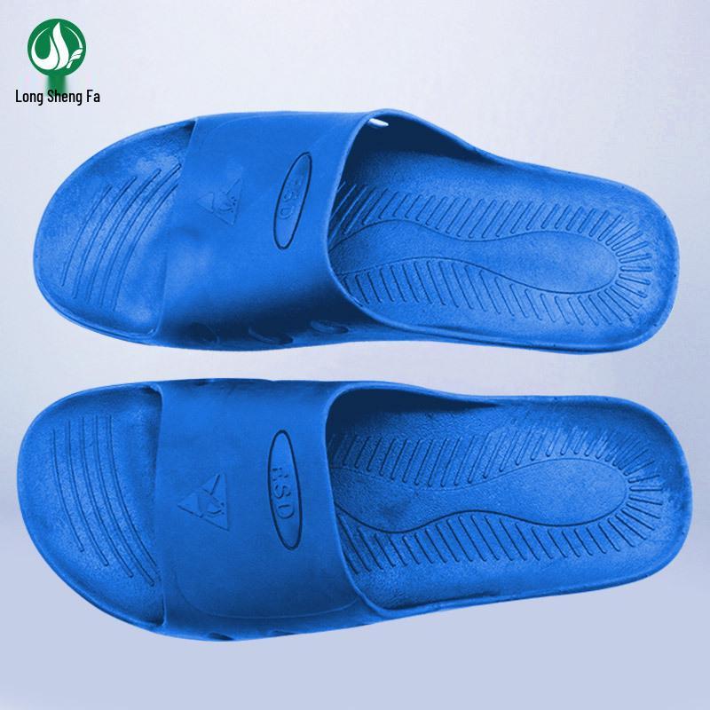 ESD Anti-Static Six-Hole SPU Dustproof Work Slippers for Workshop Protection