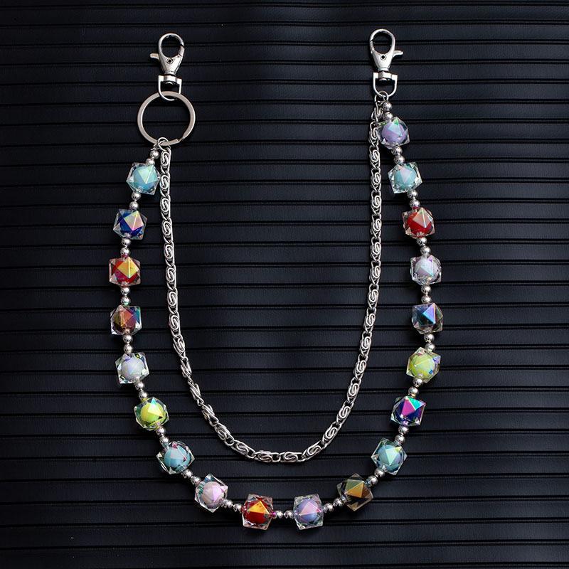 Color Dopamine Candy Color Waist Chain Macaron Color Pants Chain Trend Hip Hop Style Jeans Hanging Chain