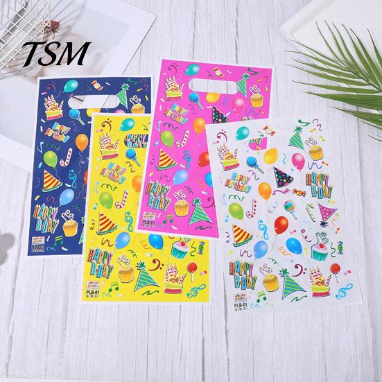 Sacchetti da Festa Senza BPA 50 Pezzi Caramelle Dolcetti con Manico Grande Capacità Colori Vivaci Disegni Cartoni Animati Regalo di Compleanno Giocattoli Gadget