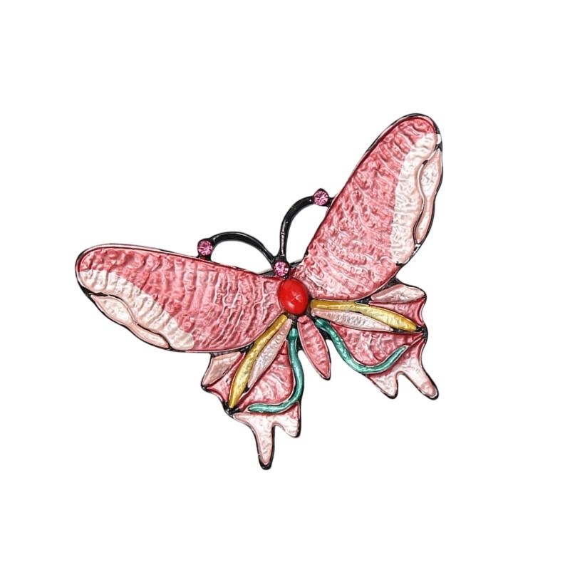 A52E Elegant Charm Butterfly Enamel Brooch Secure Fit For Party Dress Attire