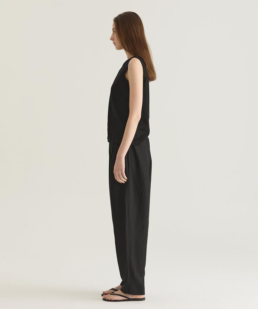 Oteumilkape Cotton Slim Sleeveless Top - Black