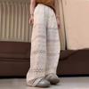 Plus Size Women's High Waist Lace Wide Leg Pants - Summer Thin, Hollow Out, Loose, Slimming, Casual Straight Leg Design