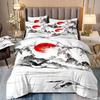 Quilt Cover Three-Piece Set, Ink Painting Landscape Painting Plum Blossom Landscape 3D Printing Bedding Four-Piece Set