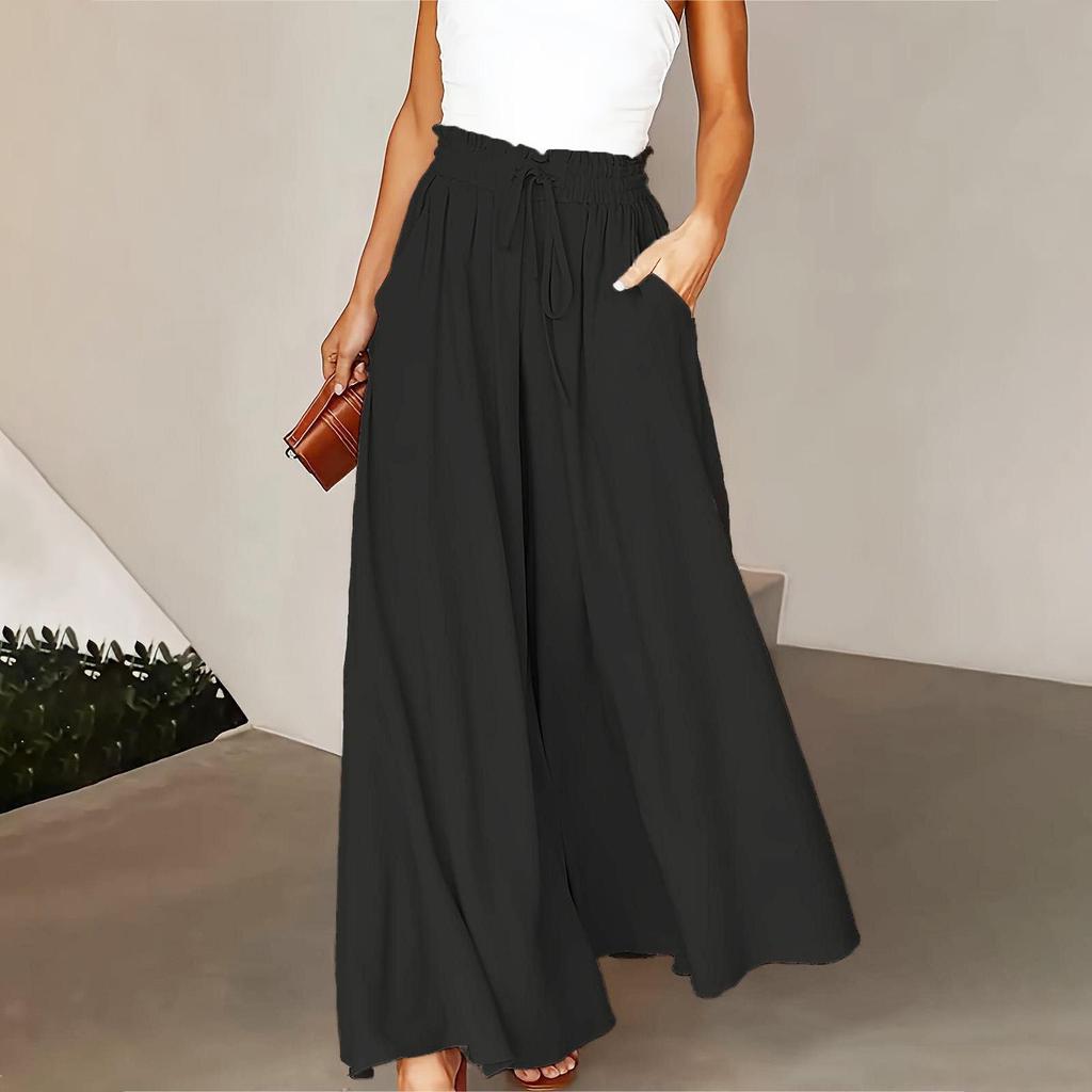 2025 Women's Long Waist-Cinching Midi Skirt with Draping Design – Summer Style