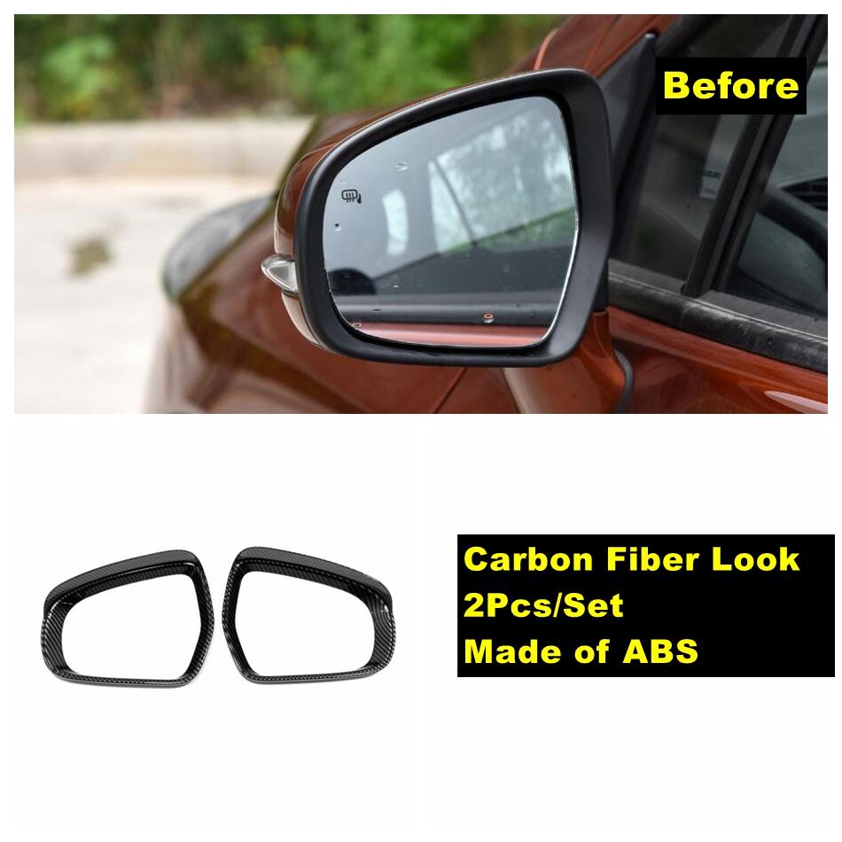 Rearview Mirror Rain Eyebrow Frame Decor Cover Trim For Suzuki Vitara Escudo / Sx4 S-cross 2015 -  Carbon Fiber Accessories