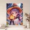 DIY Pearl Painting Canvas Witch Halloween Design Frameless 3D Bead Art Relaxing Craft for Living Room Decor