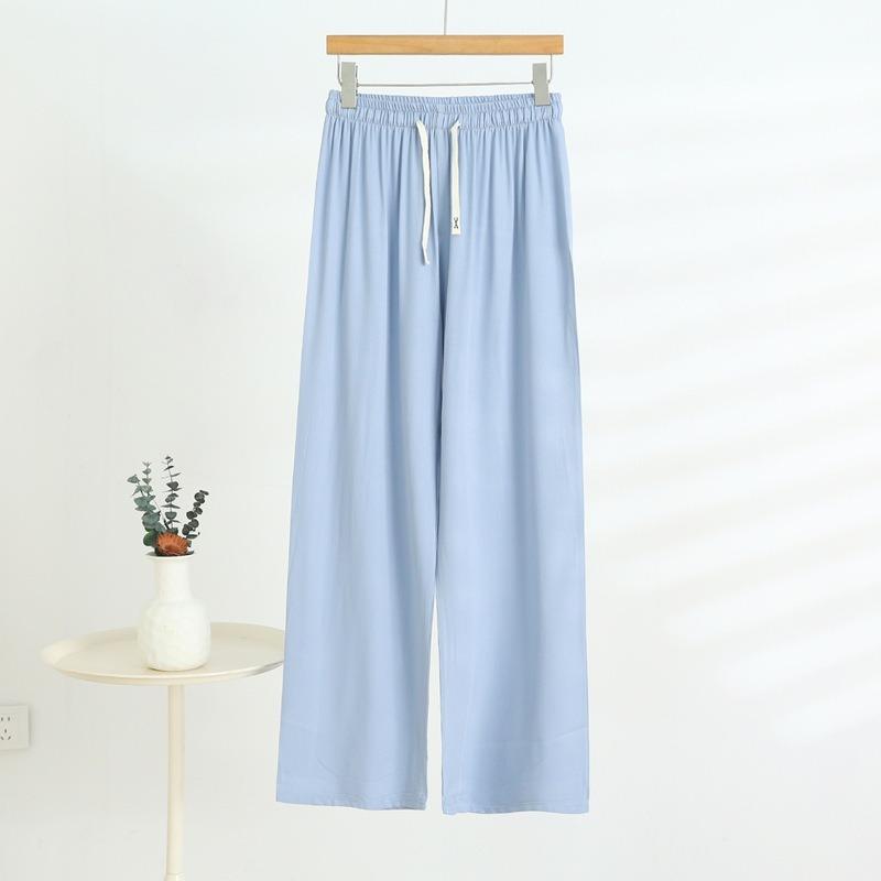Women's Wide-legged Trousers Summer Versatile Thin Section Loose Dragging High Waisted Outside Wearing Casual Trousers