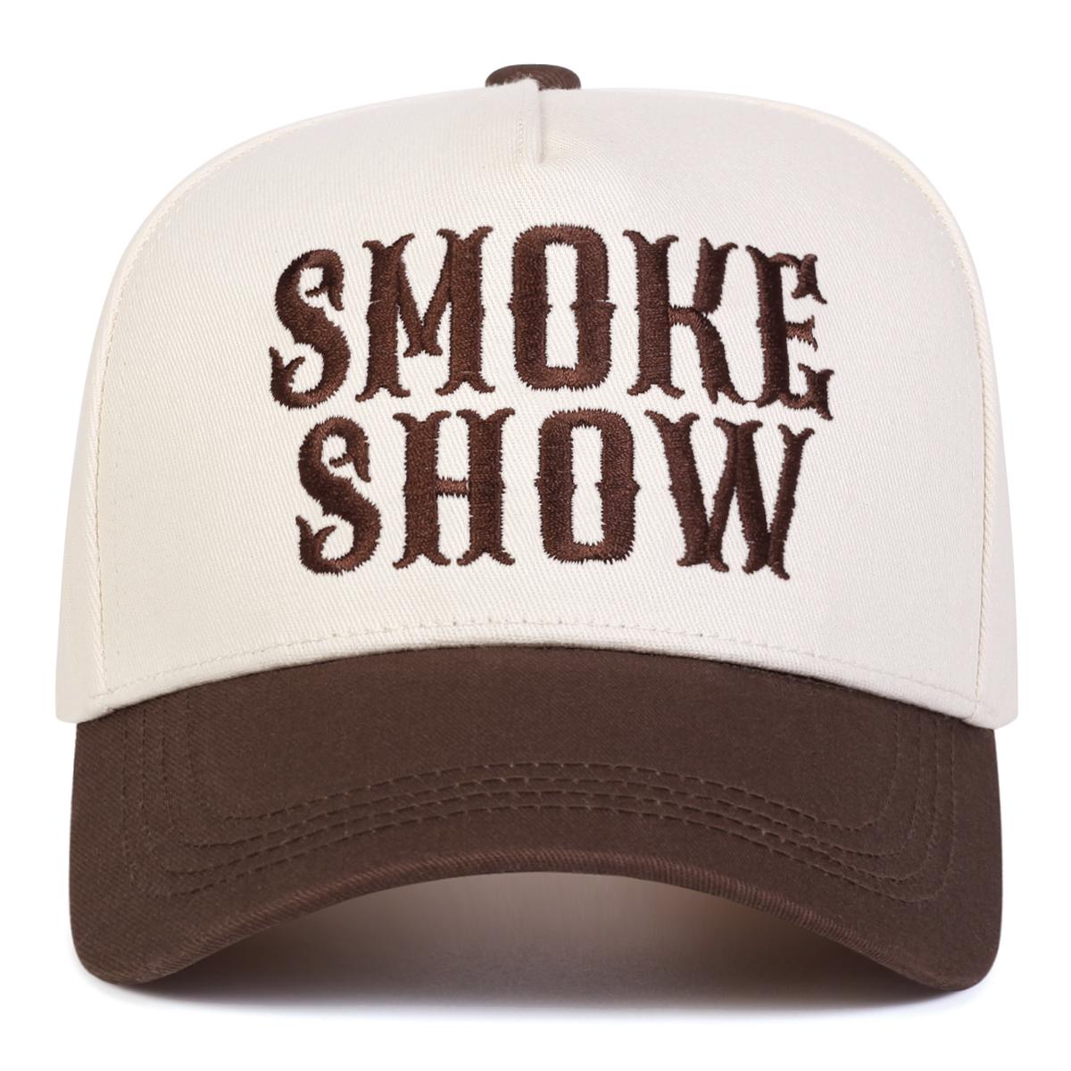 

Unisex SMOKE SHOW Letter Embroidery Baseball Caps Spring Autumn Outdoor Adjustable Casual Hats Sunscreen Hat Sports Cap коричневый