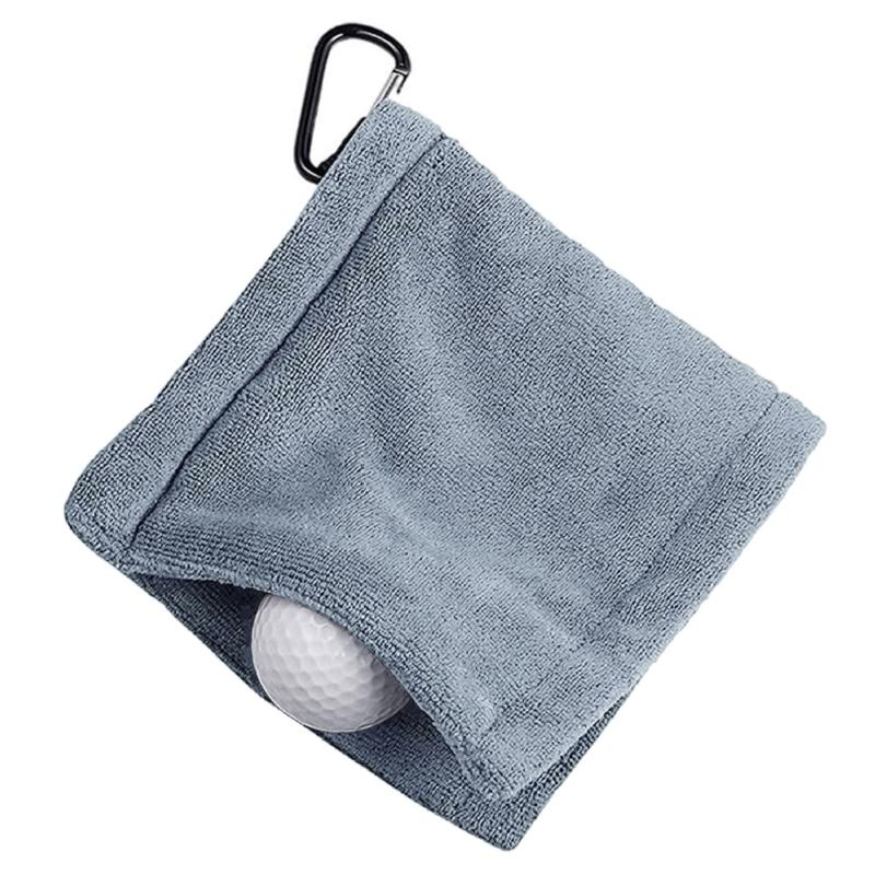 Golf Wipe Cloth Cleaner Microfiber Golf Ball Cleaning Towel with Carabiner Hook