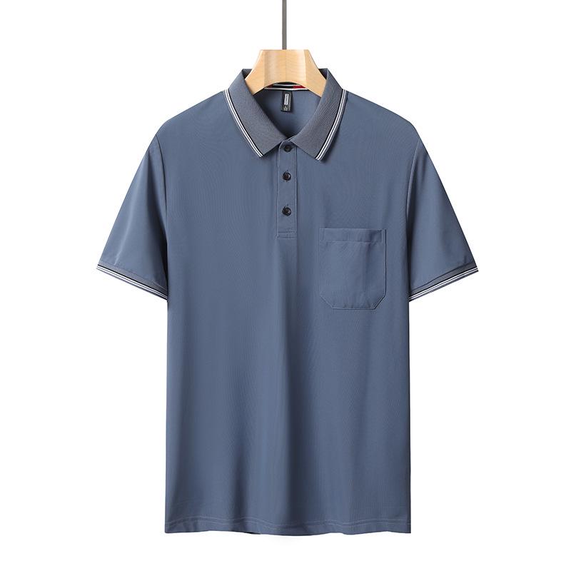 Polo tričko z ledového hedvábí: Pánské letní tričko s krátkým rukávem pro dospělé středního věku (30-50 let)