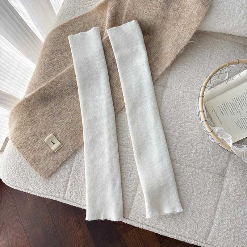 Boots Cotton Socks Cover Thickened Thermal Calf Socks Coffee-Colored Knitted Lolita Stack Leg Cover