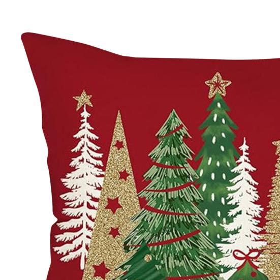 Weihnachts Karierter Kissenbezug Weihnachtsbaum Kissenbezug mit Verdecktem Reißverschluss Karomuster Zierkissenbezug für Festliche Heim Bauernhaus Deko