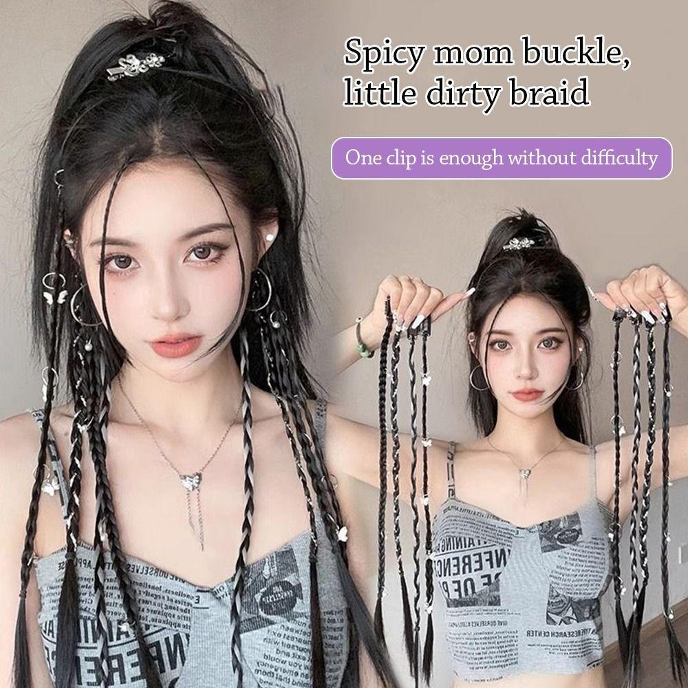 Lightweight Braid Wig With Strong BB Clip Hair Weaving Extension Ponytail Hairpiece  for Women